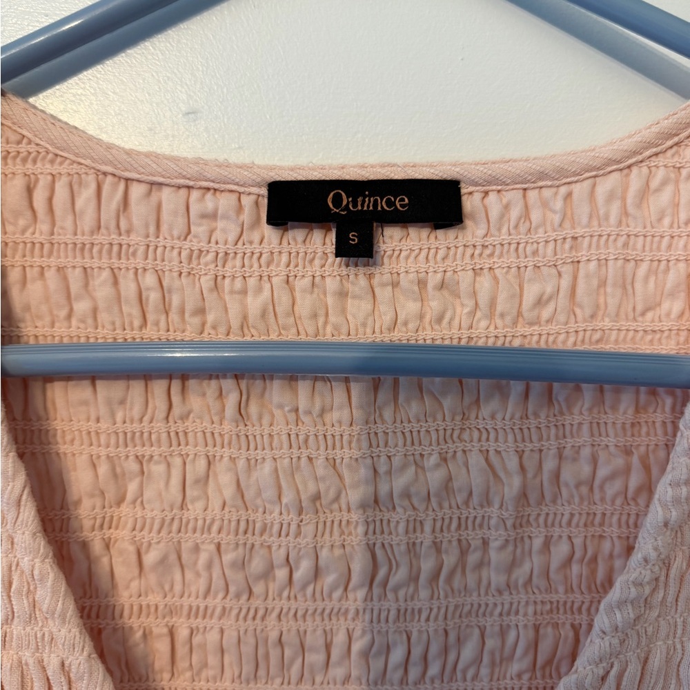 Quince Peach Maxi Dress with Ruffle Sleeves - Picture 2 of 7